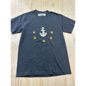 Vintage RARE Cruise Branded Navy Shirt Embroidered Anchor Stars Women's M USA